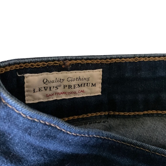 Levis 711 Skinny Dark Wash Denim Blue Jeans Woman’s Size 26 X 27 - Picture 10 of 11